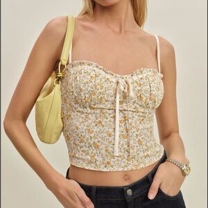 Reformation Andrea Floral Top